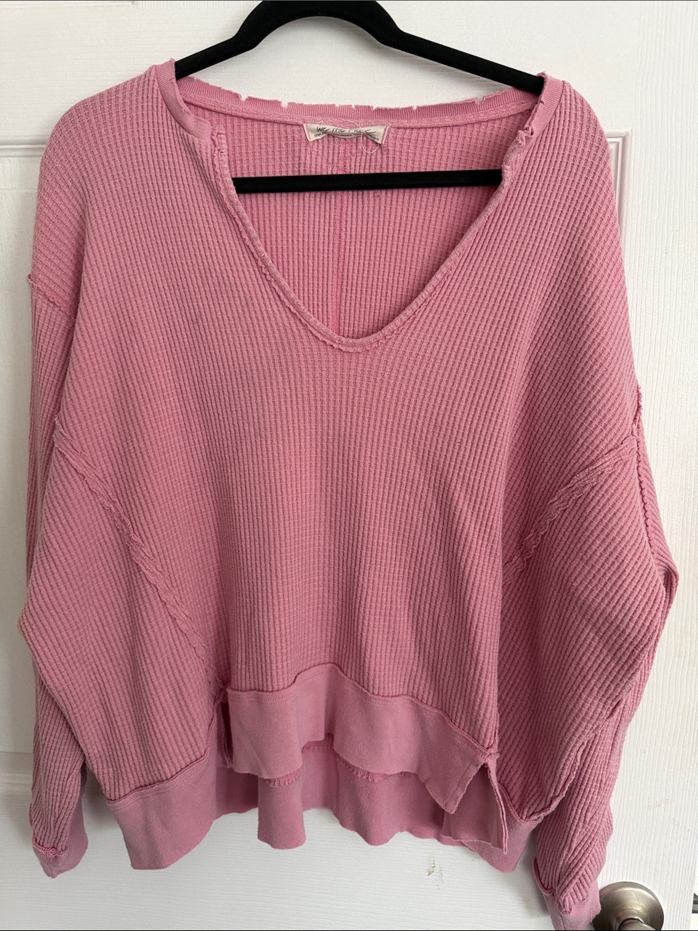 We The Free Dusty Pink Ribbed Knit Top